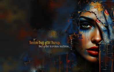 Ah benim dağ gibi durup,Dal gibi kırılan kalbim..